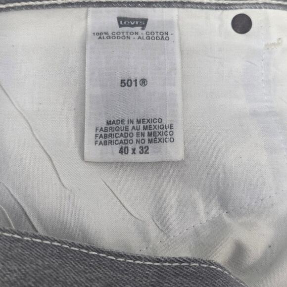 Levis Original 501 Mens 40X32 Straight Leg Button Fly 100% Cotton Denim Jeans - Picture 5 of 6